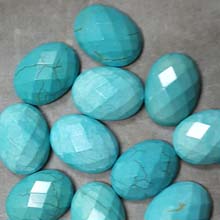 15X20MM FACETED OVAL CABOCHON STABILIZED TQ(6PCS/BAG)
